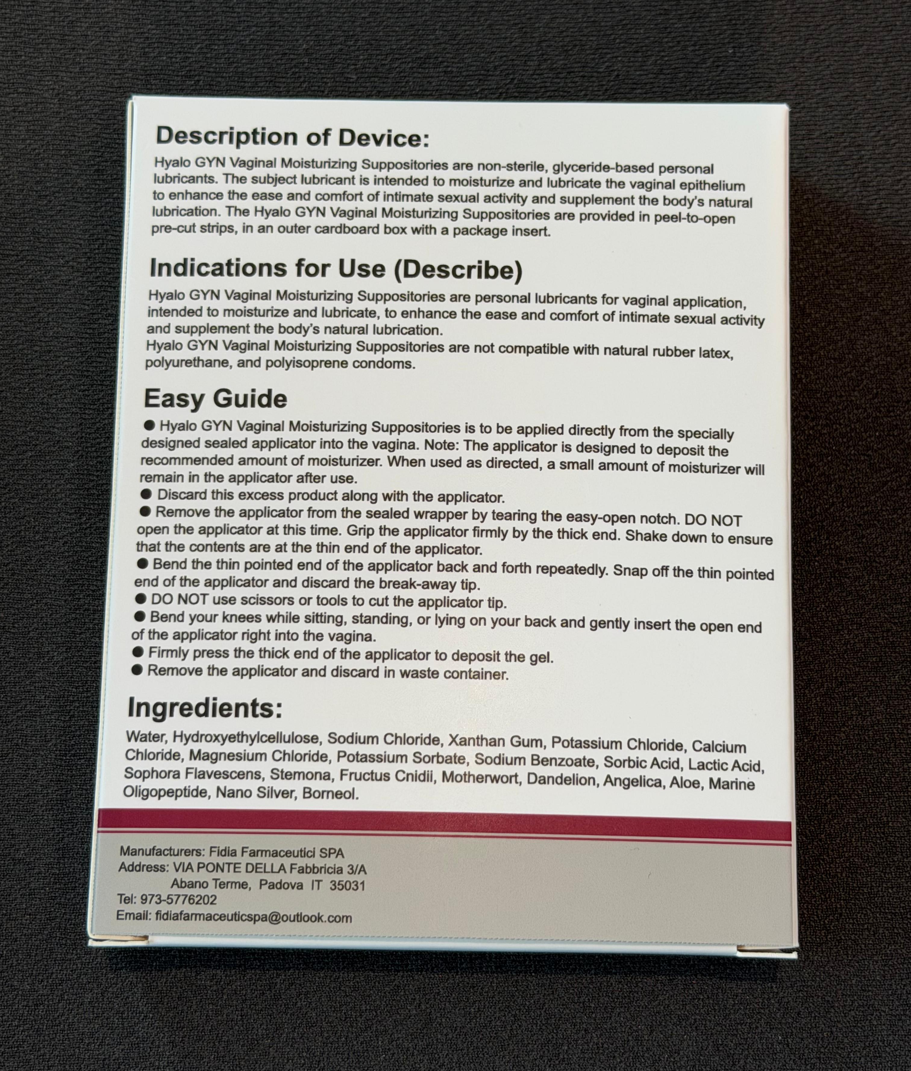Hyalo GYN Vaginal Moisturizing Suppositories, 12 Inserts, Containing 10 Mg of Hyaluronic Acid, Provides Vaginal Hydration, Relieves Itching and Irritation, Restores Healthy Vaginal Odor